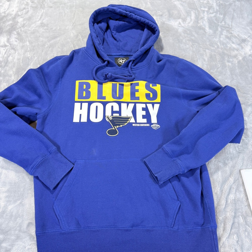 47 Brand Blues Hockey Western Conference Hoodie Blue‎ Large Men's